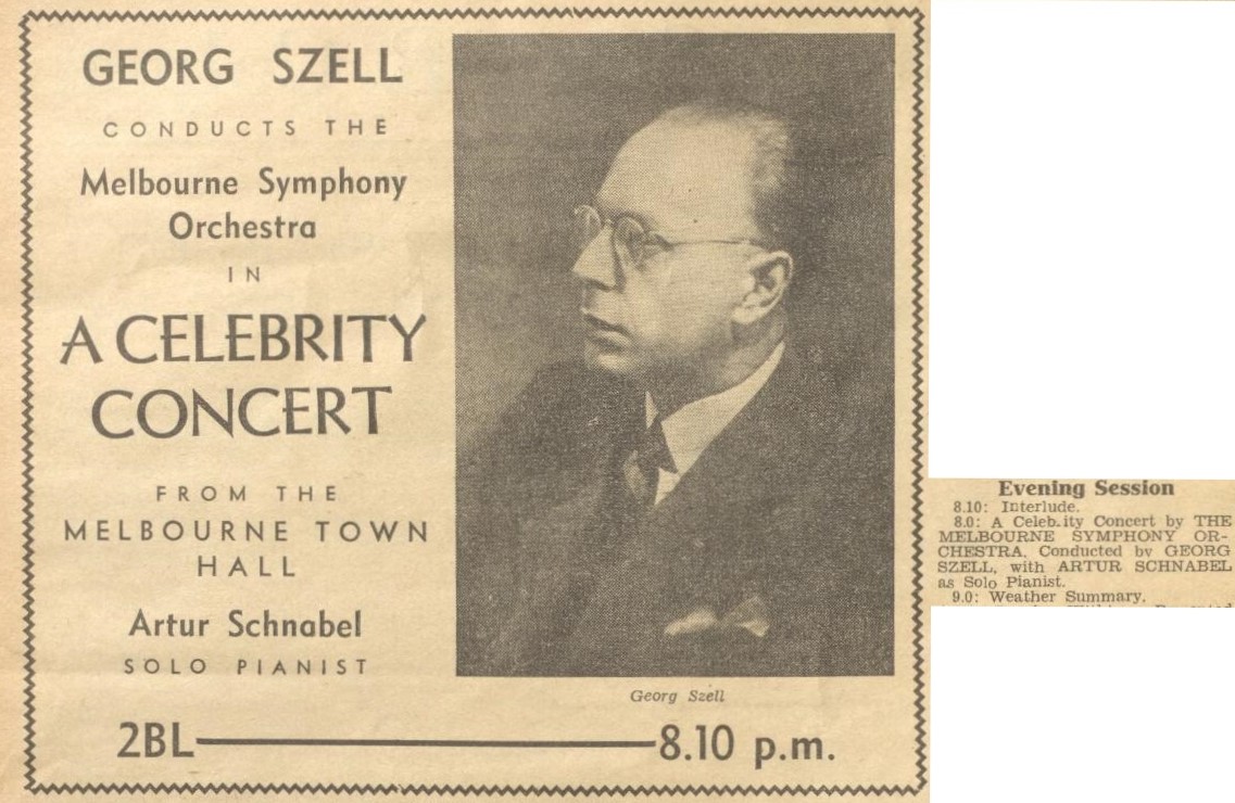 SCHNABEL AUSTRALIAN TOUR 1939 (May 17 – August 16) – 27 Concerts – I/II